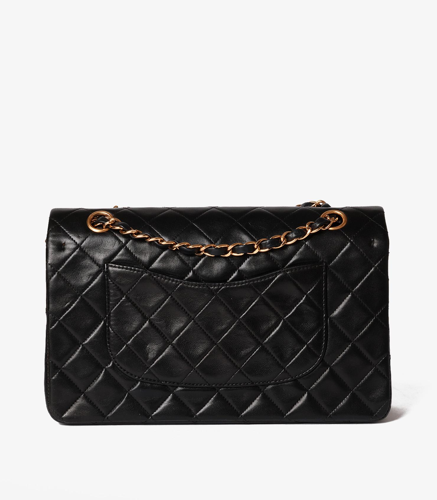 Chanel Black Quilted Lambskin Vintage Medium Classic Double Flap Bag 2