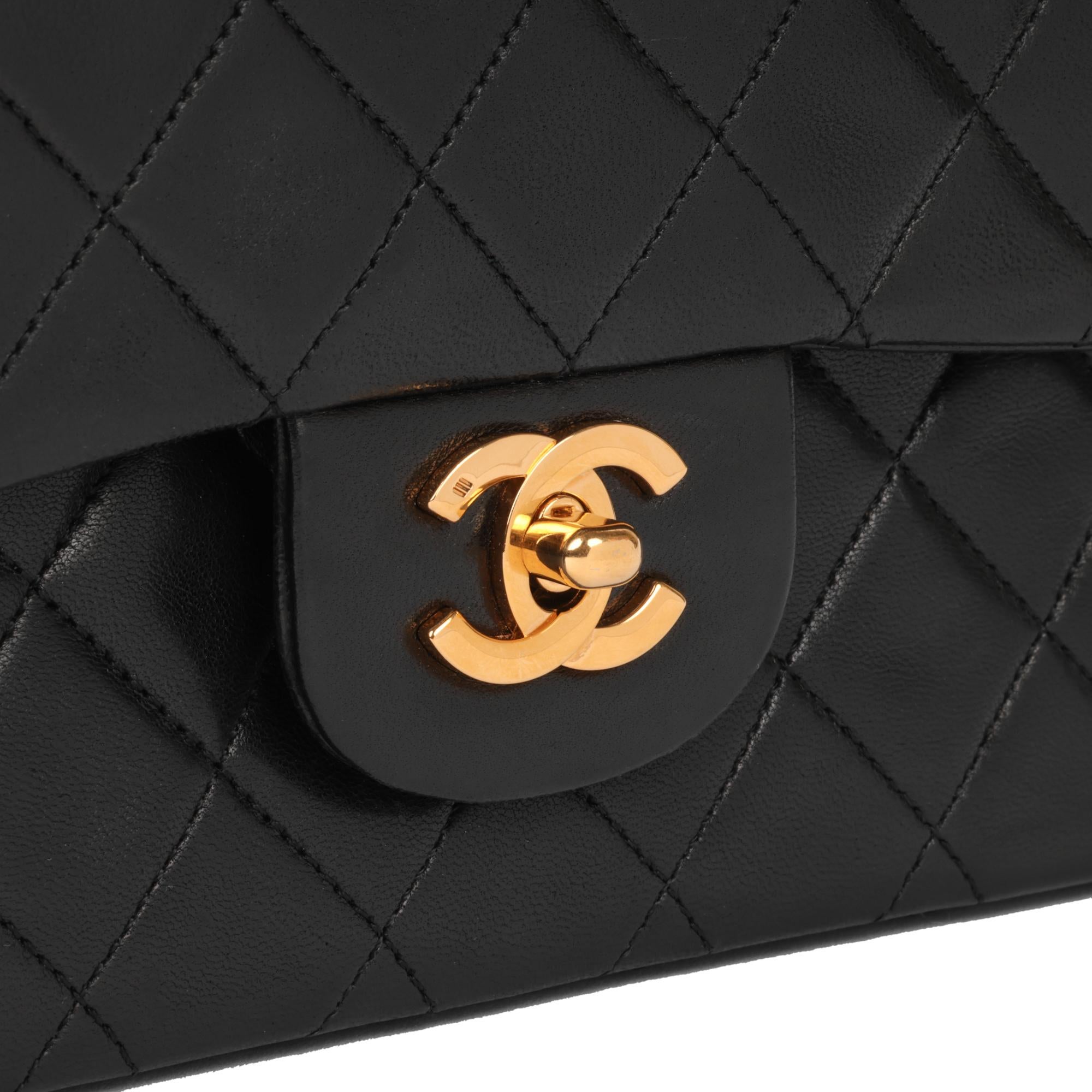 CHANEL Black Quilted Lambskin Vintage Medium Classic Double Flap Bag 3
