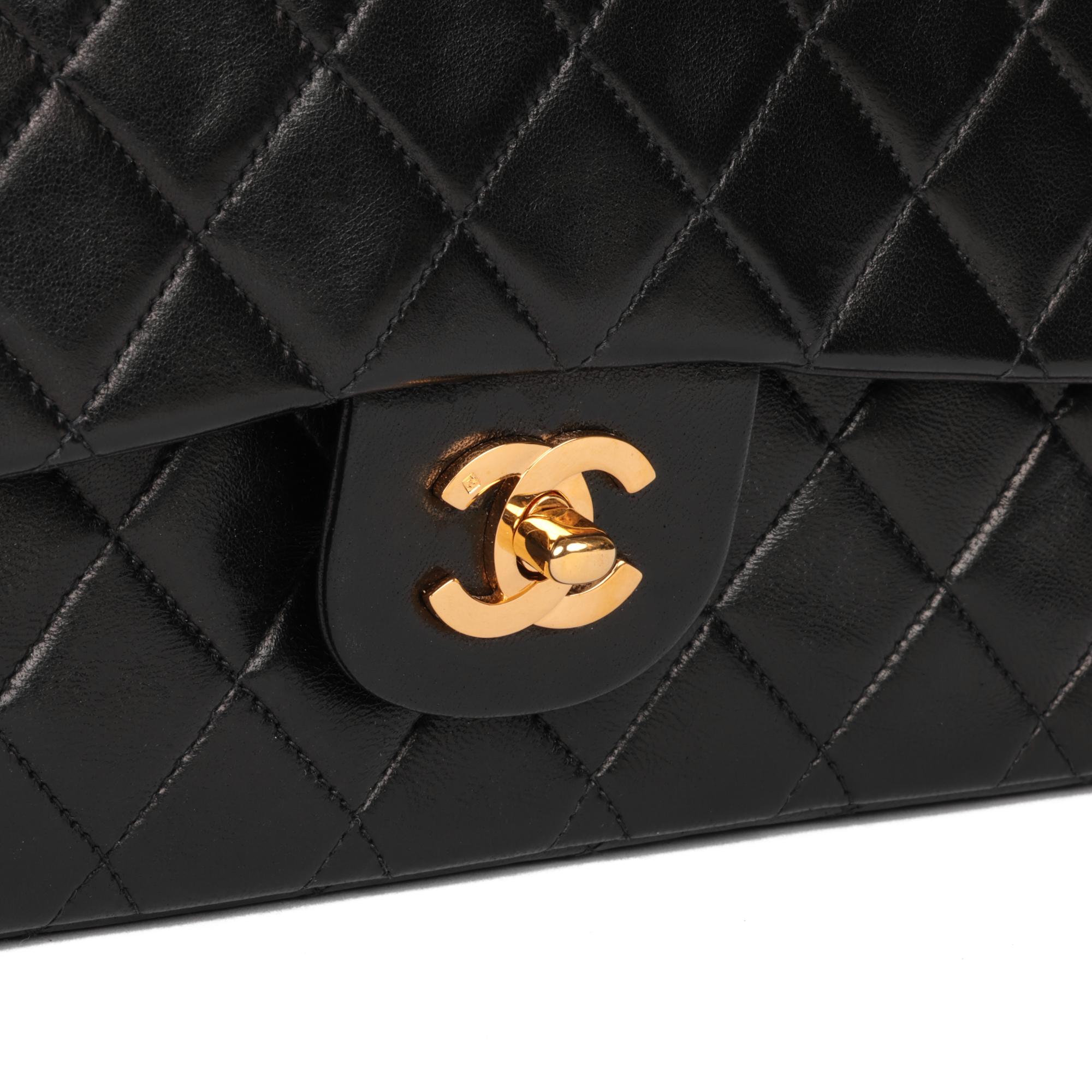 CHANEL Black Quilted Lambskin Vintage Medium Classic Double Flap Bag 3