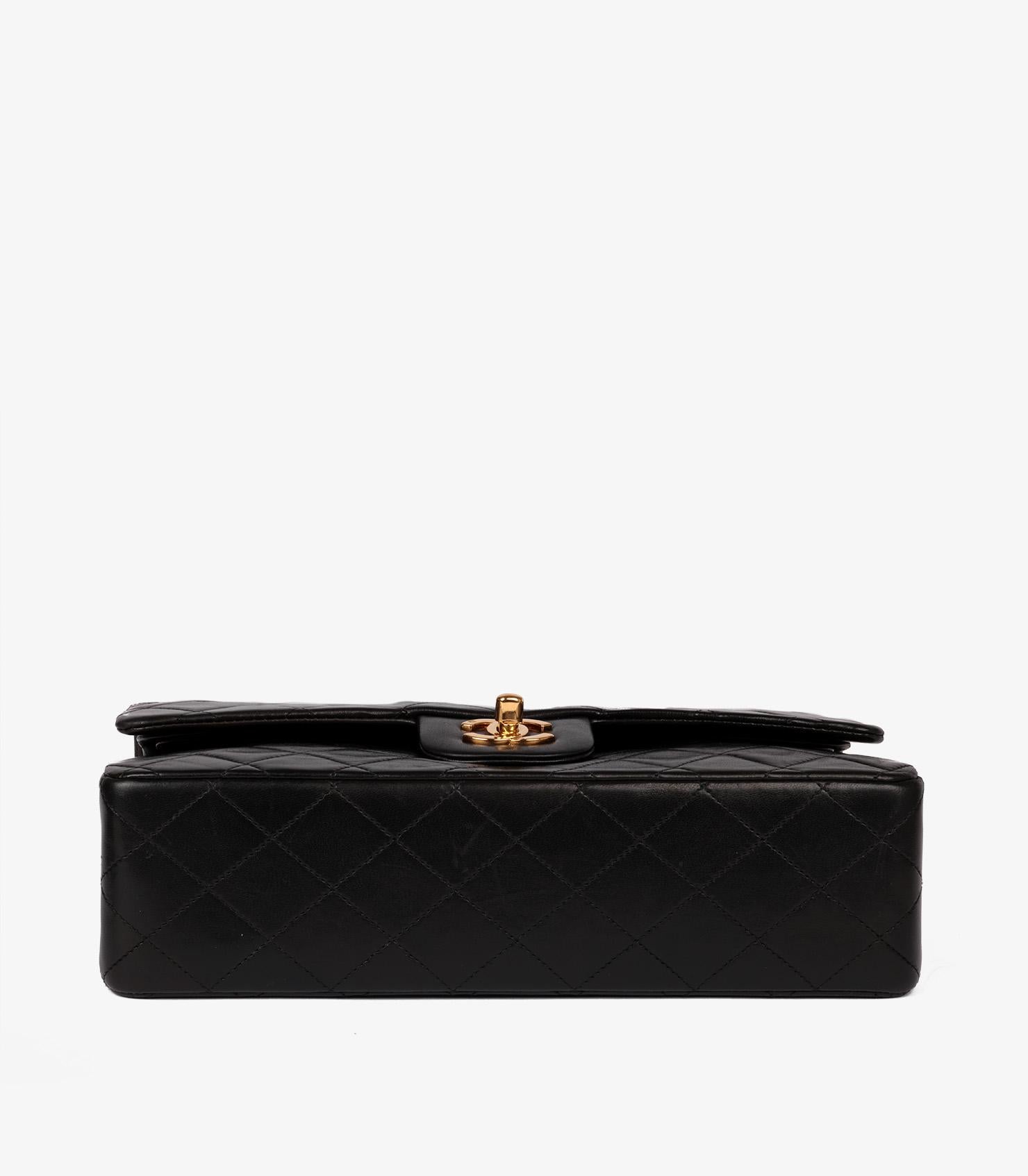 Chanel Black Quilted Lambskin Vintage Medium Classic Double Flap Bag 3