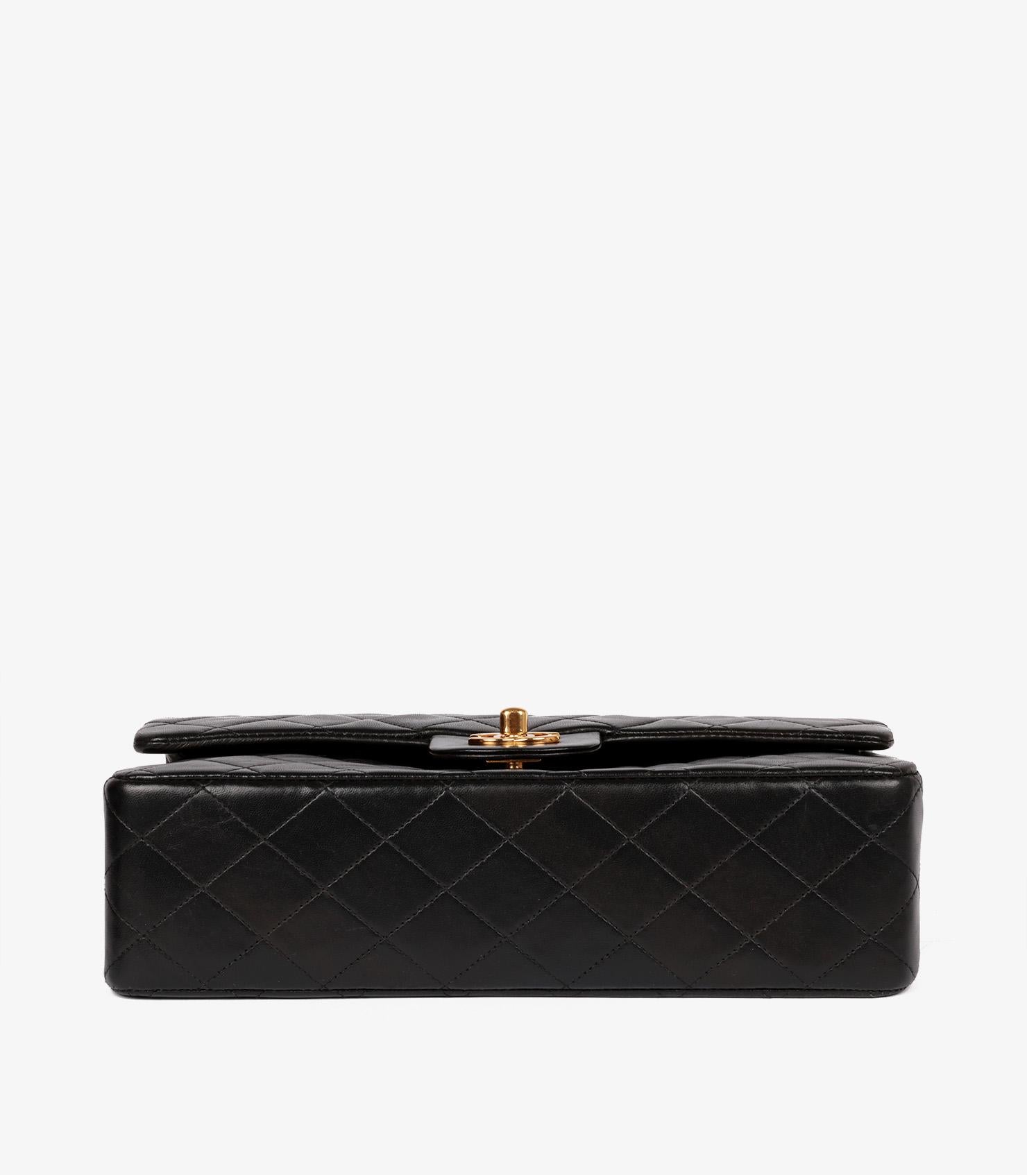 Chanel Black Quilted Lambskin Vintage Medium Classic Double Flap Bag 3