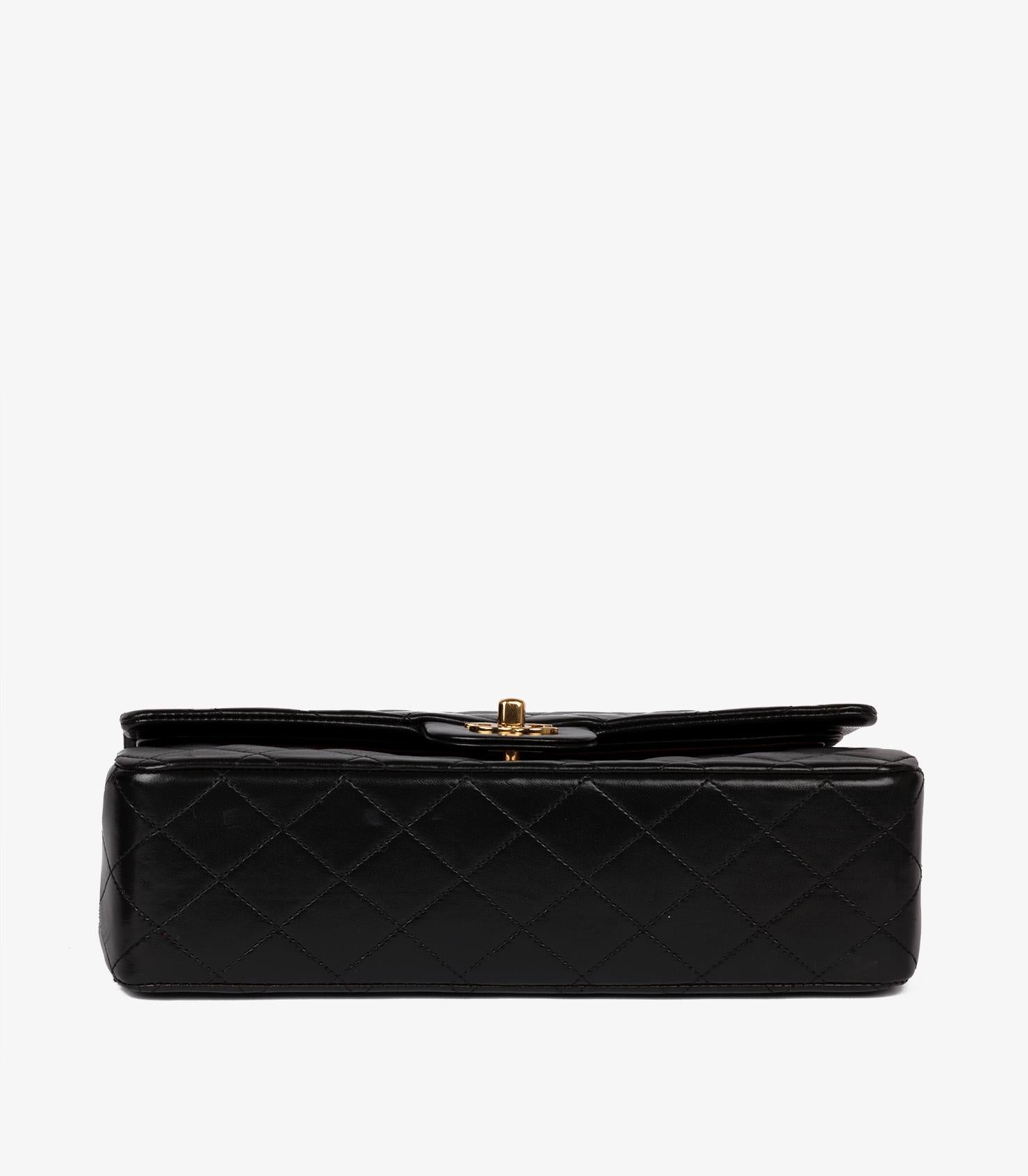 Chanel Black Quilted Lambskin Vintage Medium Classic Double Flap Bag 3