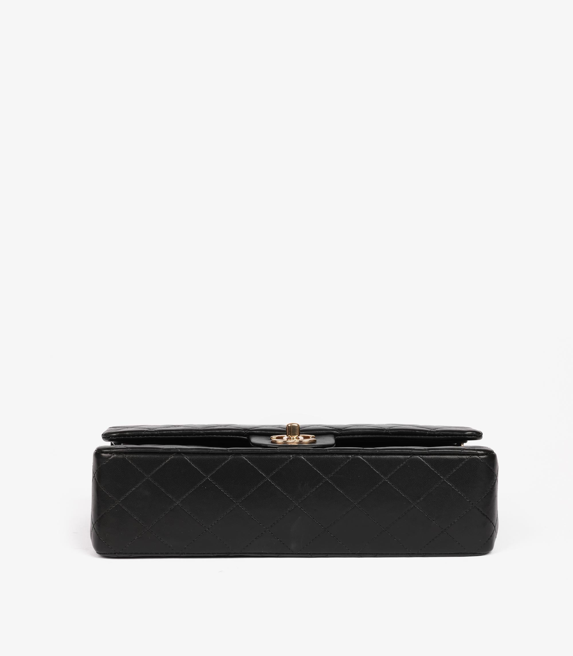 Chanel Black Quilted Lambskin Vintage Medium Classic Double Flap Bag 3