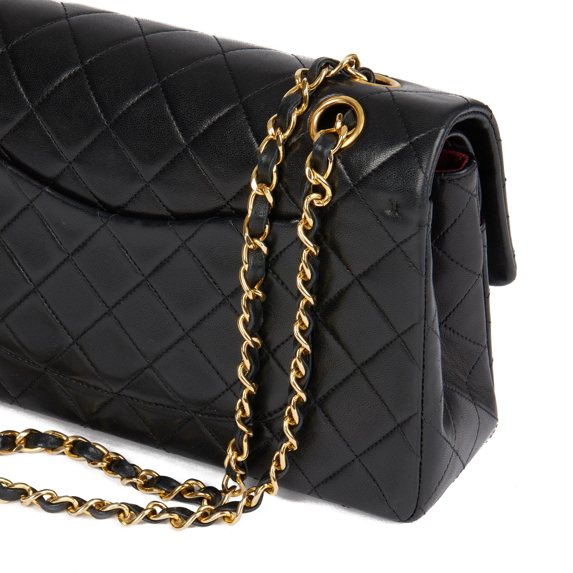 CHANEL Black Quilted Lambskin Vintage Medium Classic Double Flap Bag 4