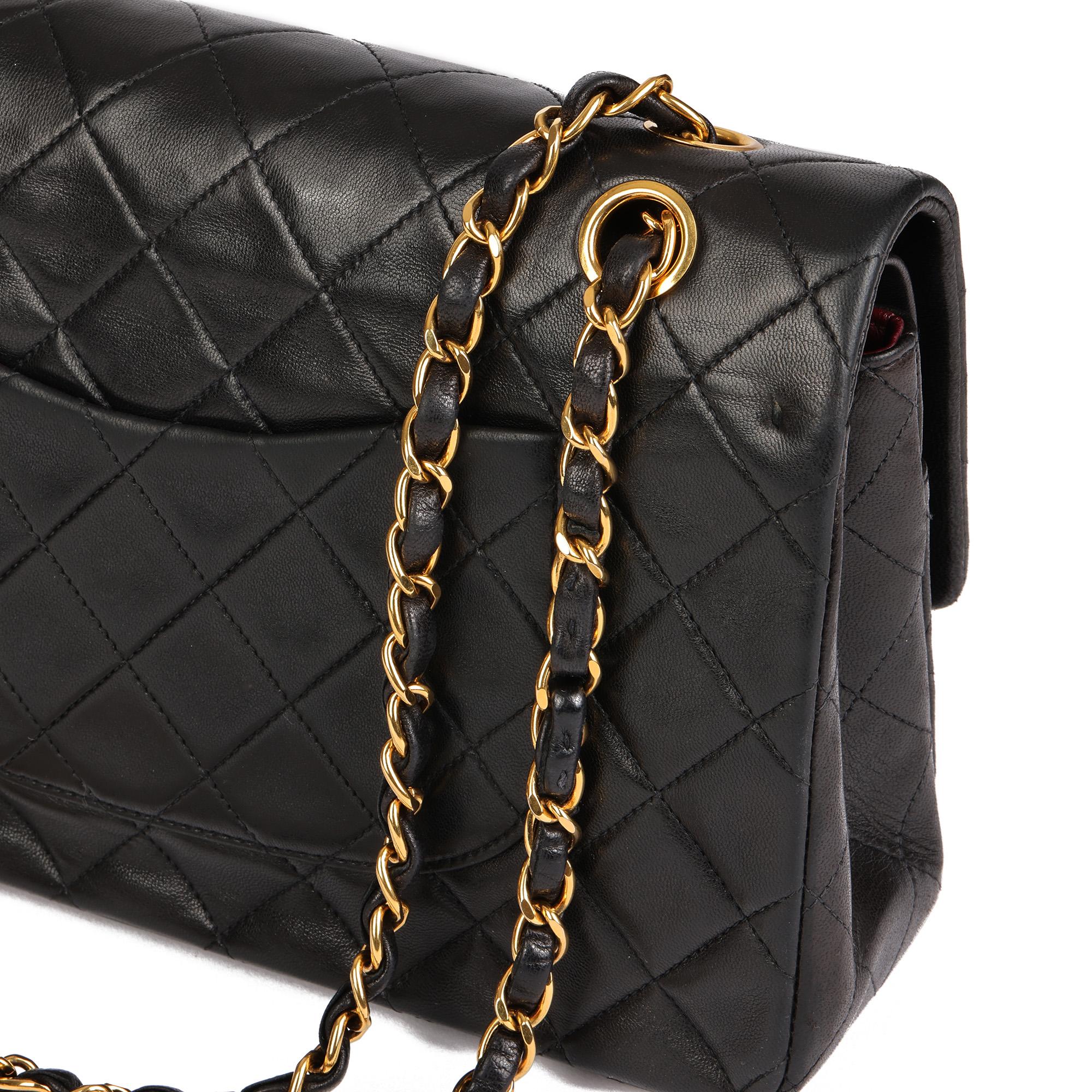 Chanel BLACK QUILTED LAMBSKIN VINTAGE MEDIUM CLASSIC DOUBLE FLAP BAG 3
