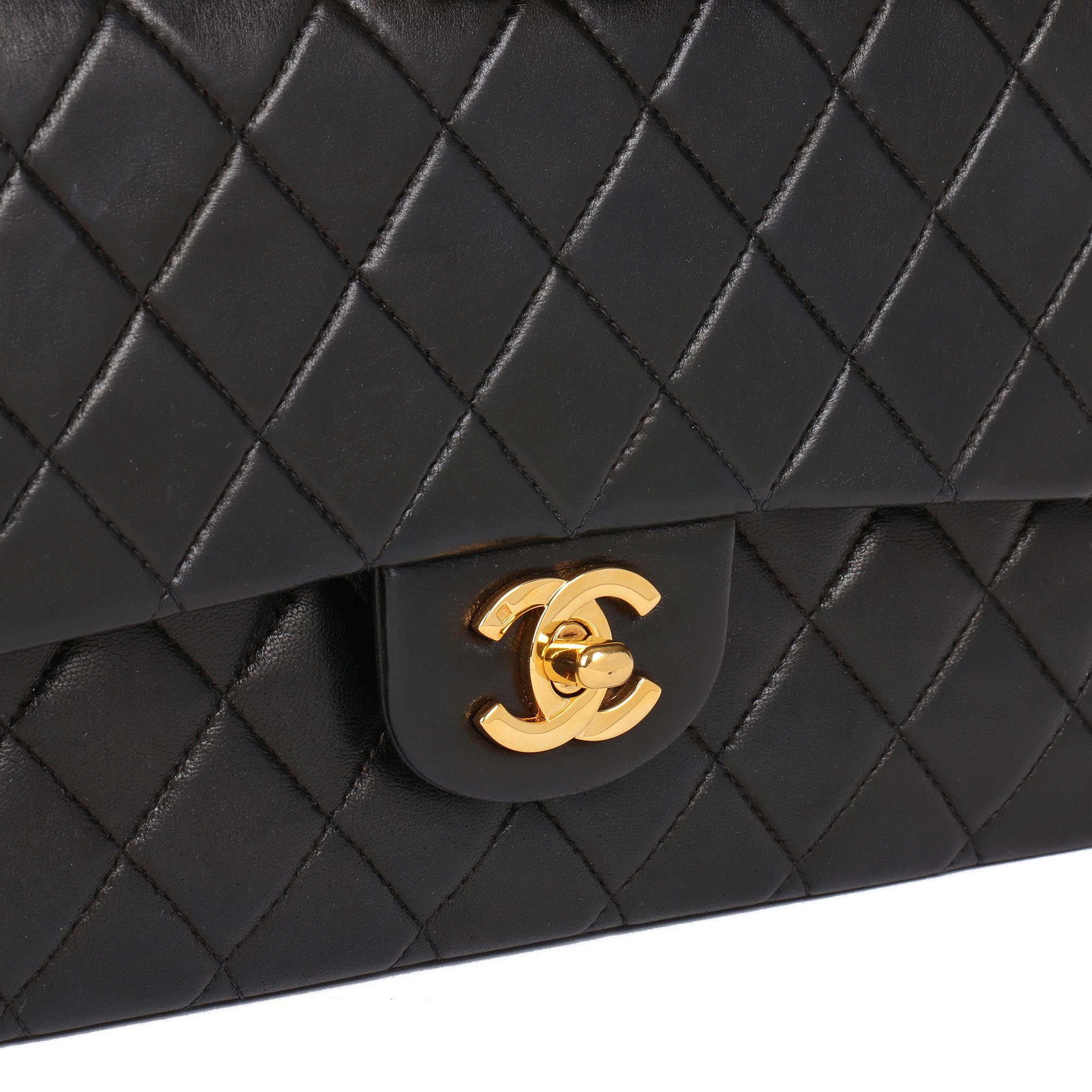 CHANEL Black Quilted Lambskin Vintage Medium Classic Double Flap Bag 3