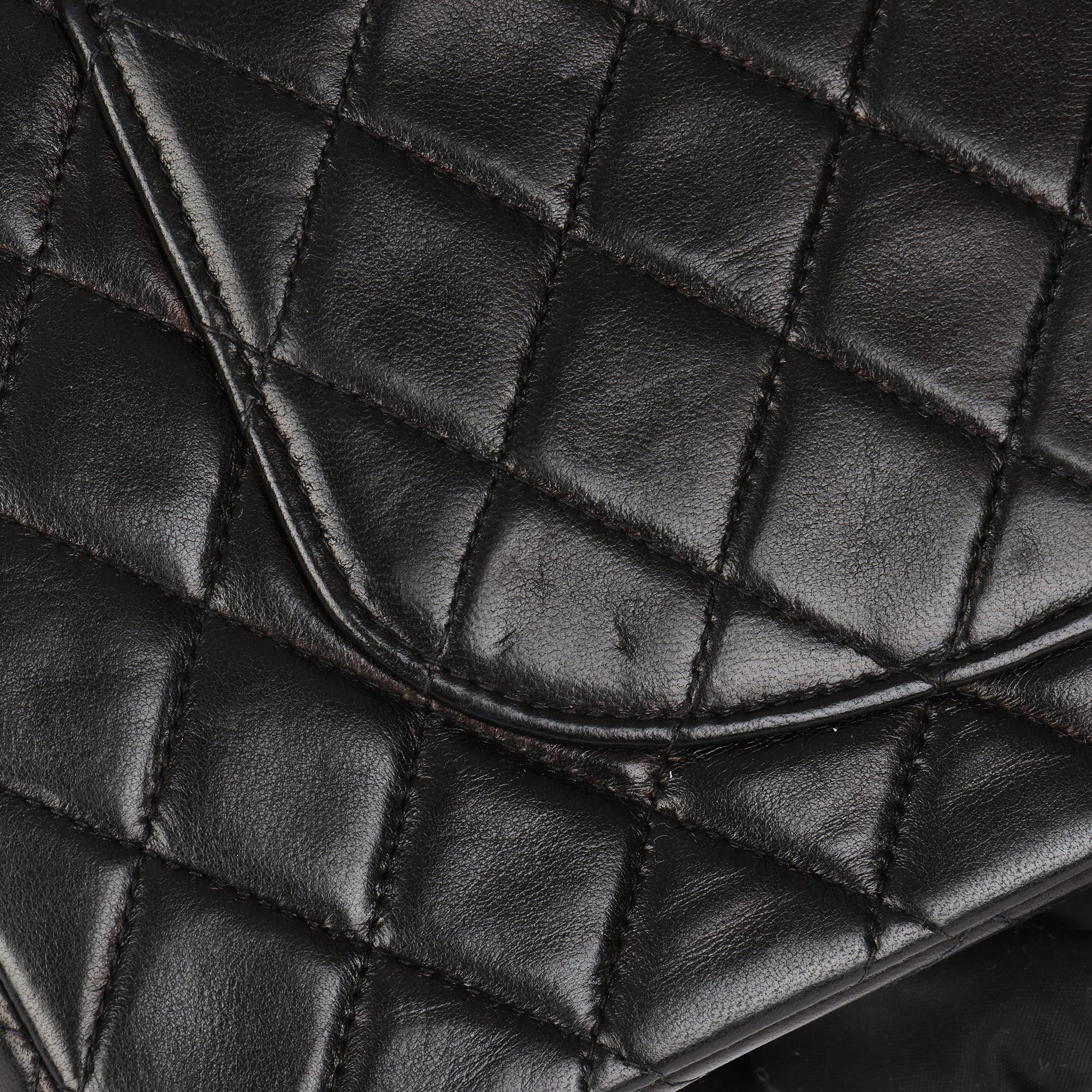 CHANEL Black Quilted Lambskin Vintage Medium Classic Double Flap Bag 5