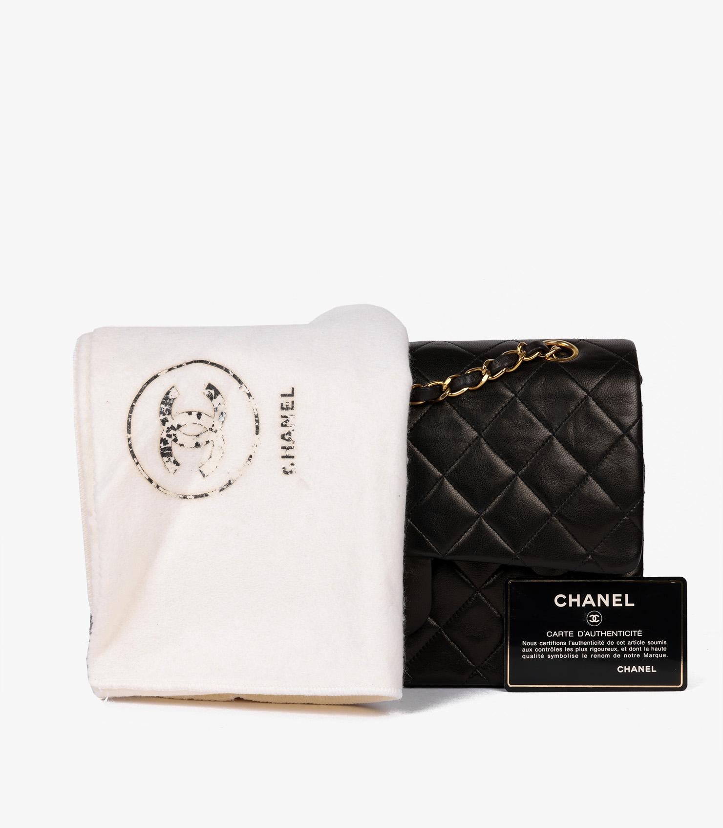Chanel Black Quilted Lambskin Vintage Medium Classic Double Flap Bag 5