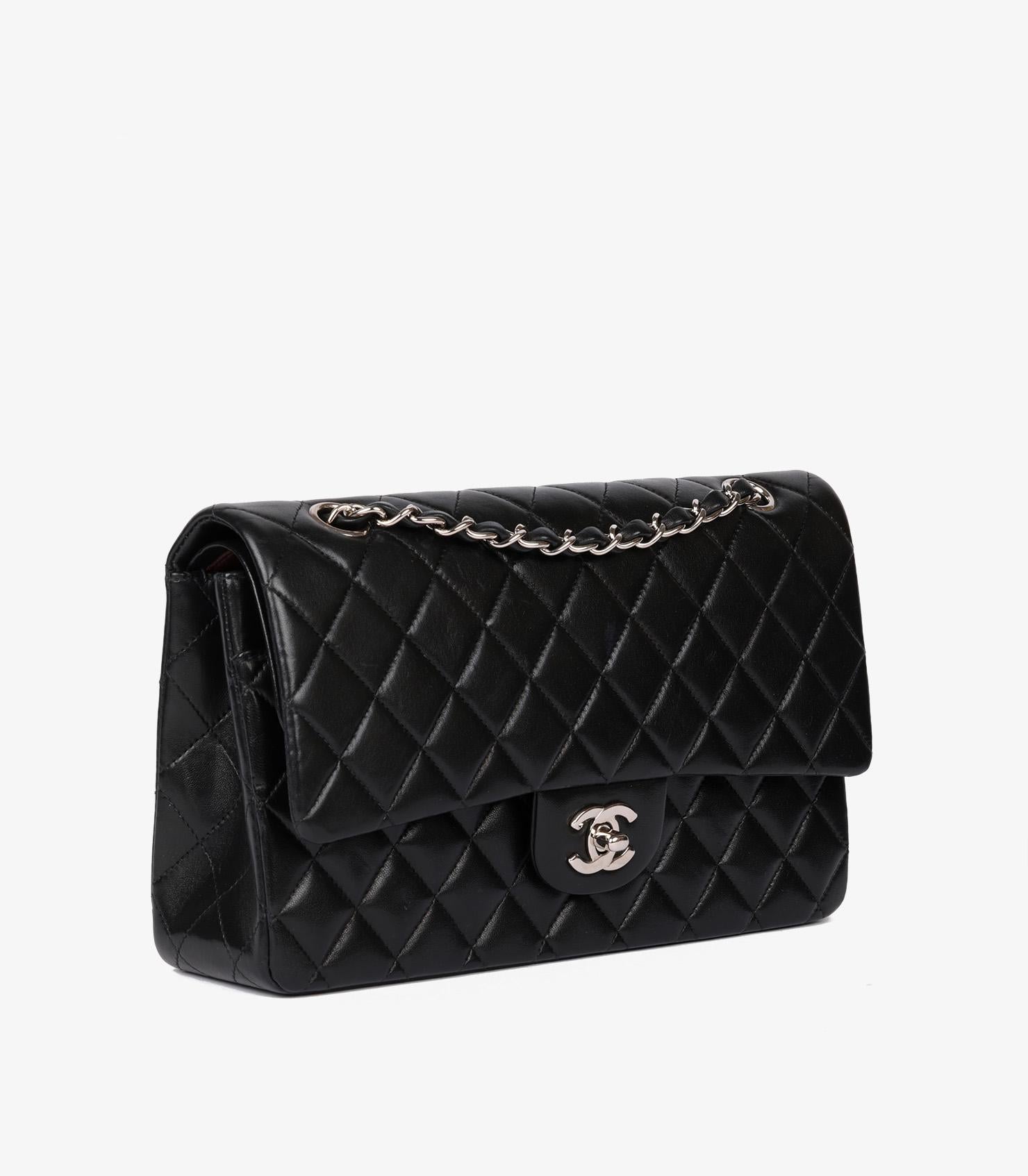 Chanel Black Quilted Lambskin Vintage Medium Classic Double Flap Bag en venta 4