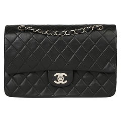 Chanel Black Quilted Lambskin Vintage Medium Classic Double Flap Bag