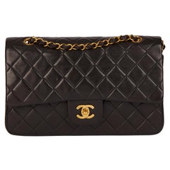 CHANEL Black Quilted Lambskin Vintage Medium Classic Double Flap Bag