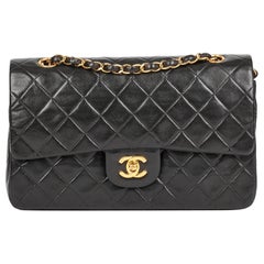CHANEL Black Quilted Lambskin Vintage Medium Classic Double Flap Bag