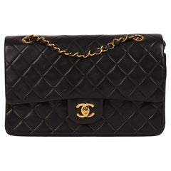 CHANEL Black Quilted Lambskin Vintage Medium Classic Double Flap Bag CHANEL Black Quilted Lambskin Vintage Medium Classic Double Flap Bag
