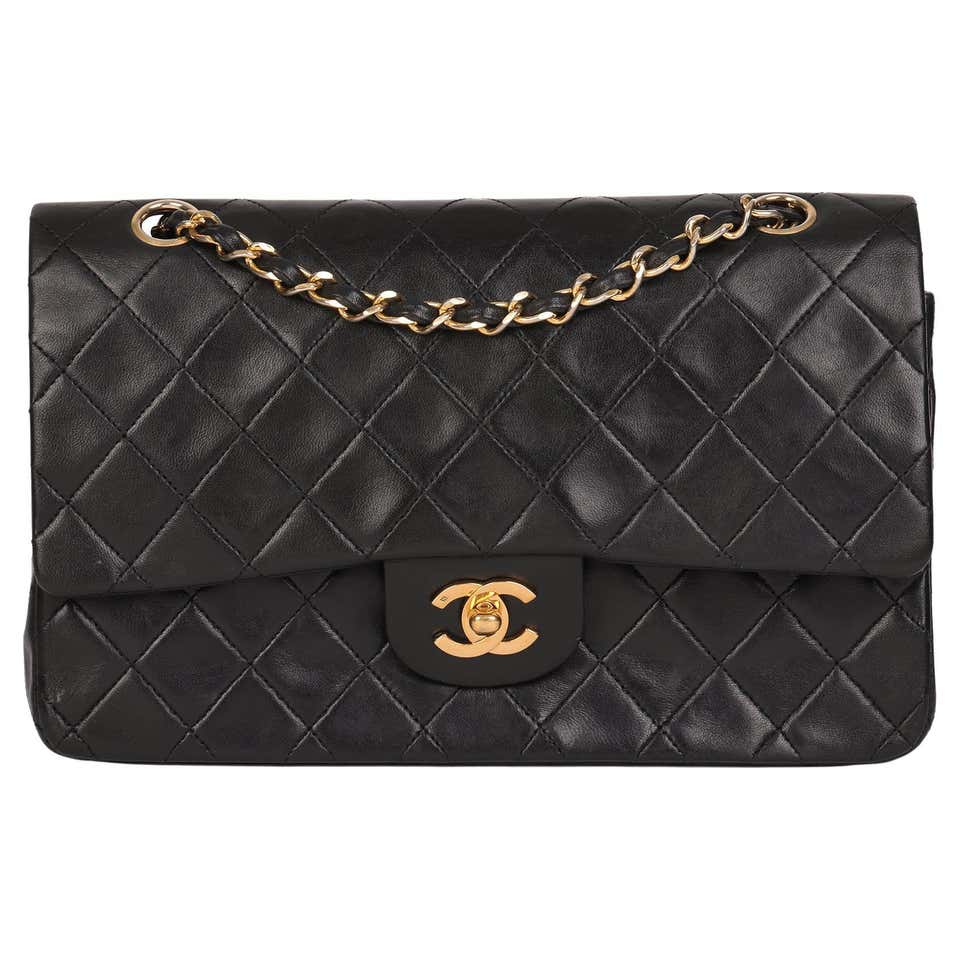 1980s Chanel Black Quilted Lambskin Vintage Classic Single Flap Bag at ...