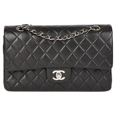 CHANEL Black Quilted Lambskin Vintage Medium Classic Double Flap Bag CHANEL Black Quilted Lambskin Vintage Medium Classic Double Flap Bag