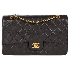 CHANEL Black Quilted Lambskin Vintage Medium Classic Double Flap Bag