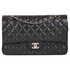 CHANEL Black Quilted Lambskin Vintage Medium Classic Double Flap Bag