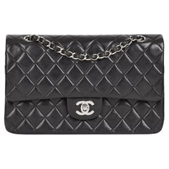 CHANEL Black Quilted Lambskin Vintage Medium Classic Double Flap Bag