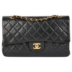 CHANEL Black Quilted Lambskin Vintage Medium Classic Double Flap Bag