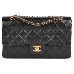 CHANEL Black Quilted Lambskin Vintage Medium Classic Double Flap Bag