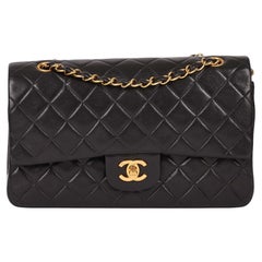 CHANEL Black Quilted Lambskin Vintage Medium Classic Double Flap Bag
