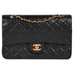 CHANEL Black Quilted Lambskin Vintage Medium Classic Double Flap Bag CHANEL Black Quilted Lambskin Vintage Medium Classic Double Flap Bag