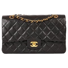 Chanel Black Quilted Lambskin Retro Medium Classic Double Flap Bag