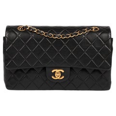 Chanel Black Quilted Lambskin Vintage Medium Classic Double Flap Bag