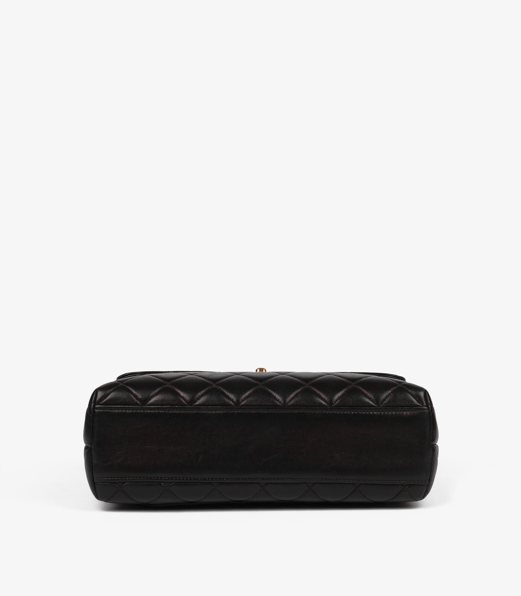 Chanel Black Quilted Lambskin Vintage Medium Classic Kelly For Sale 2