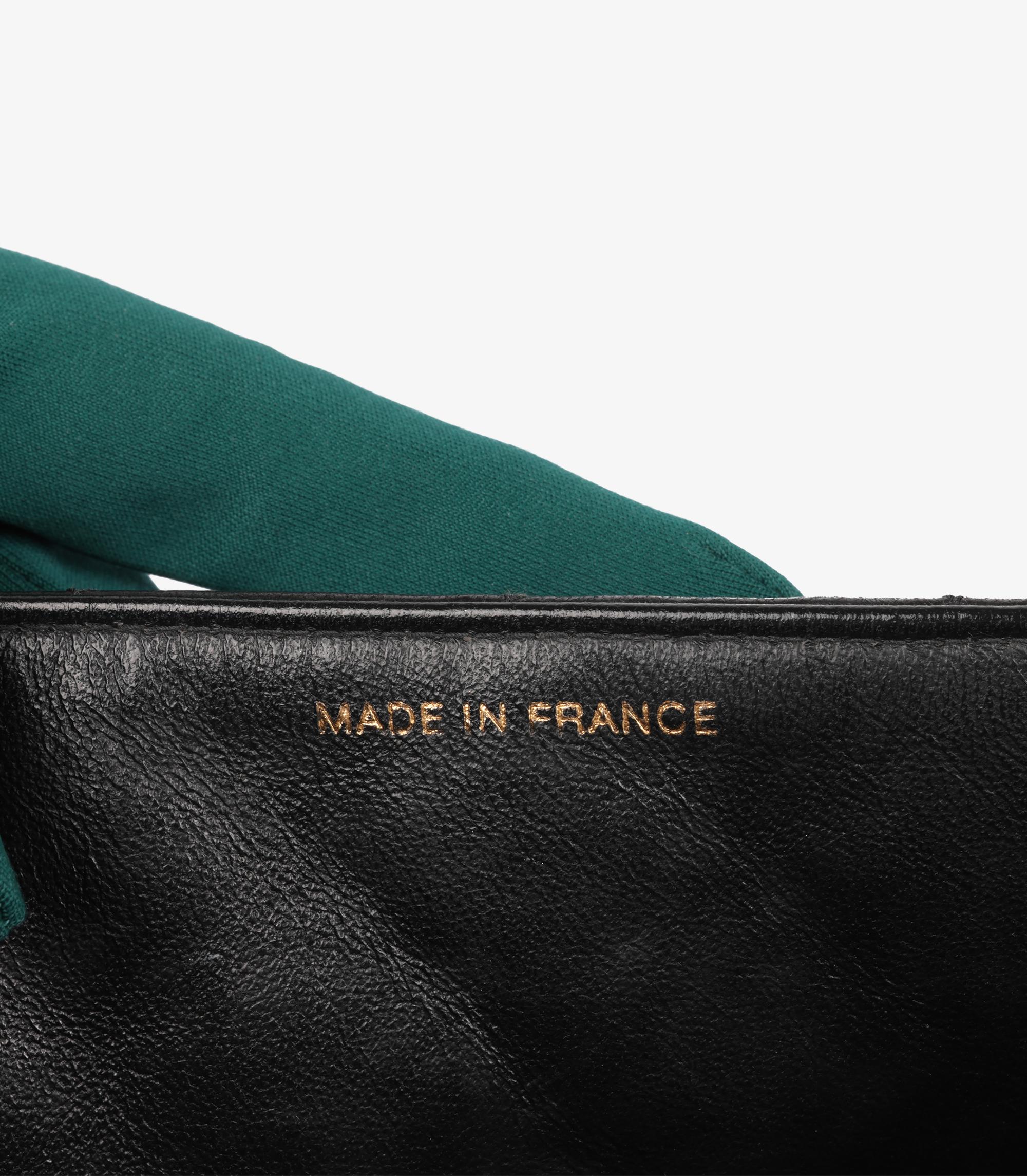 Chanel Black Quilted Lambskin Vintage Medium Classic Kelly For Sale 5