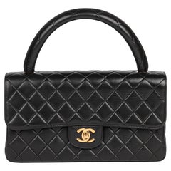 CHANEL Black Quilted Lambskin Vintage Medium Classic Kelly