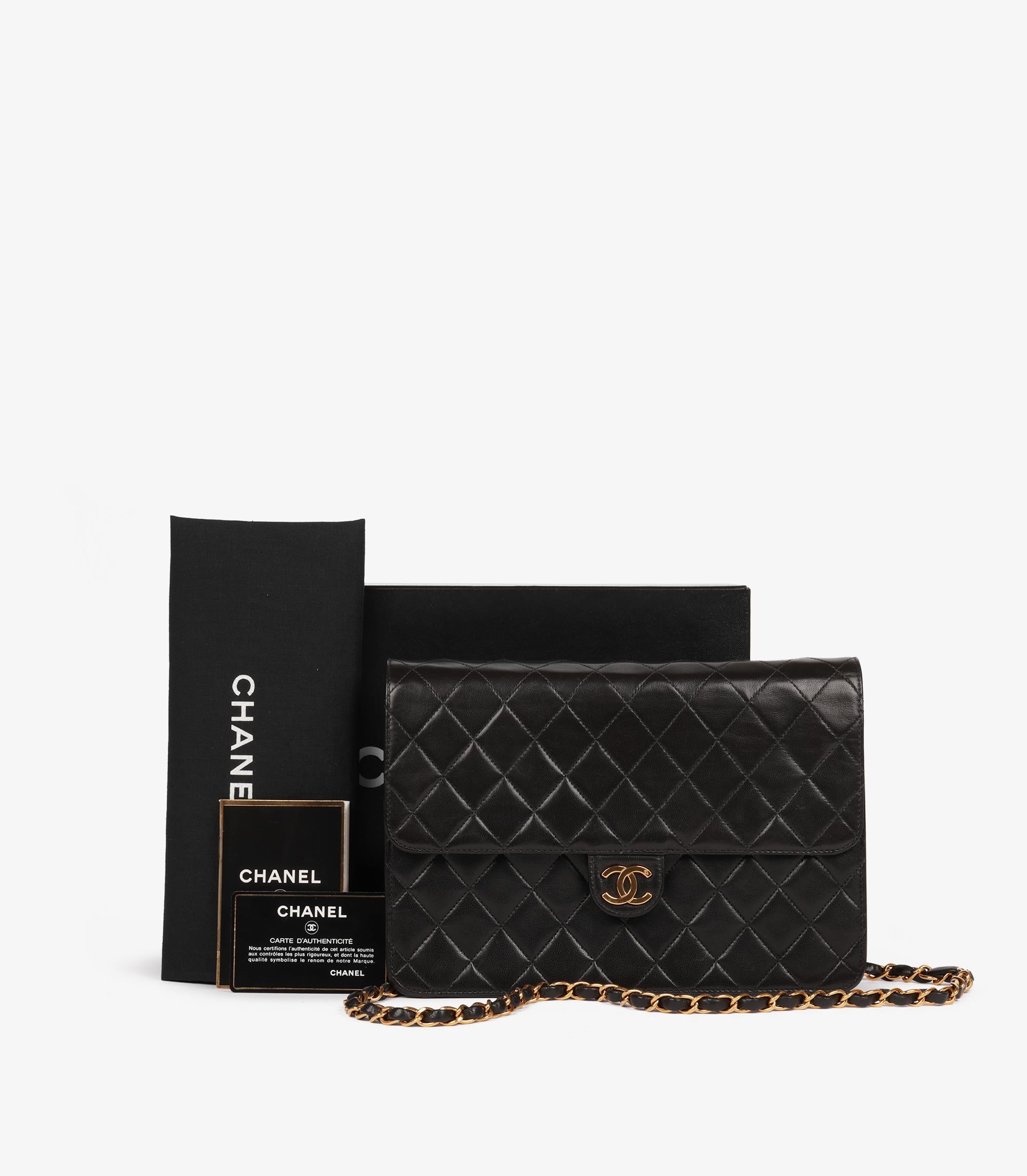 Chanel Black Quilted Lambskin Vintage Medium Classic Single Flap Bag im Angebot 5