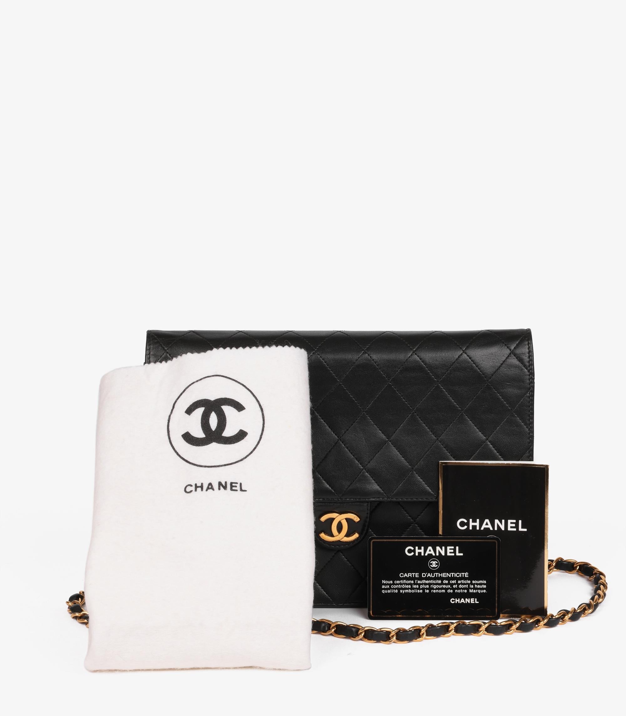 Chanel Black Quilted Lambskin Vintage Medium Classic Single Flap Bag 7