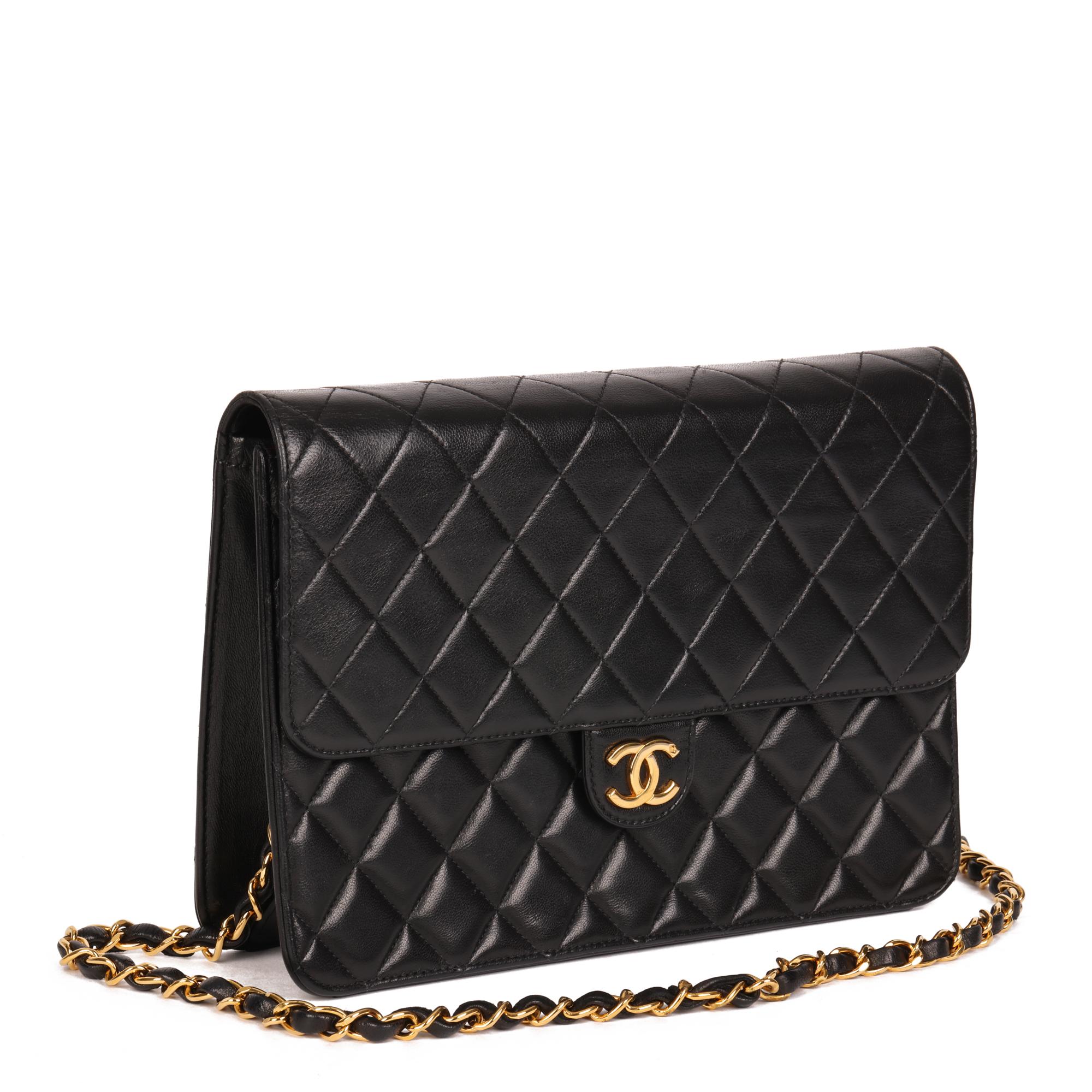 CHANEL
Black Quilted Lambskin Vintage Medium Classic Single Flap Bag 

Xupes Reference: HB4484
Serial Number: 4964982
Age (Circa): 1997
Accompanied By: Chanel Dust Bag, Authenticity Card
Authenticity Details: Authenticity Card, Serial Sticker (Made