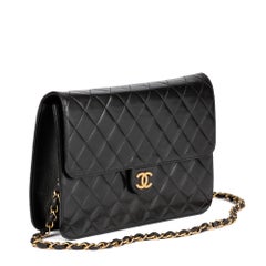 CHANEL Black Quilted Lambskin Vintage Medium Classic Single Flap Bag