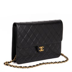 CHANEL Black Quilted Lambskin Vintage  Medium Classic Single Flap Bag