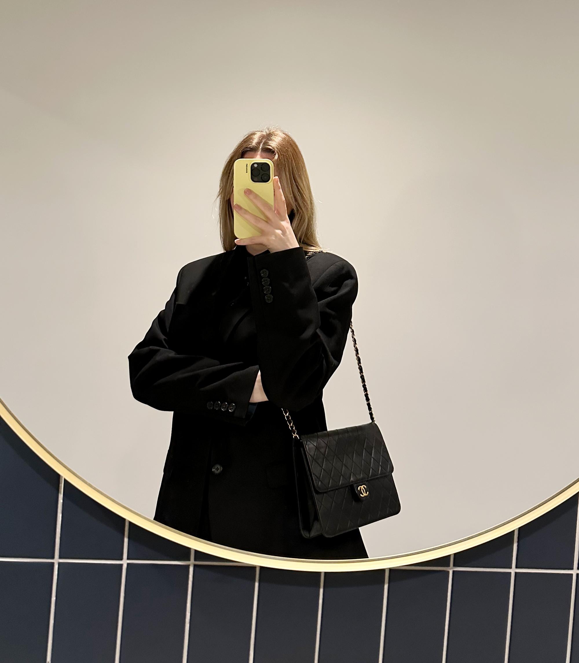 Chanel Black Quilted Lambskin Vintage Medium Classic Single Flap Bag

Product Details
Xupes Ref: HB5795
Brand: Chanel
Model: Medium Classic Single Flap Bag
Type: Shoulder, Crossbody
Serial Number: 6072786
Age: 2000
Accompanied By: Chanel Dust Bag,