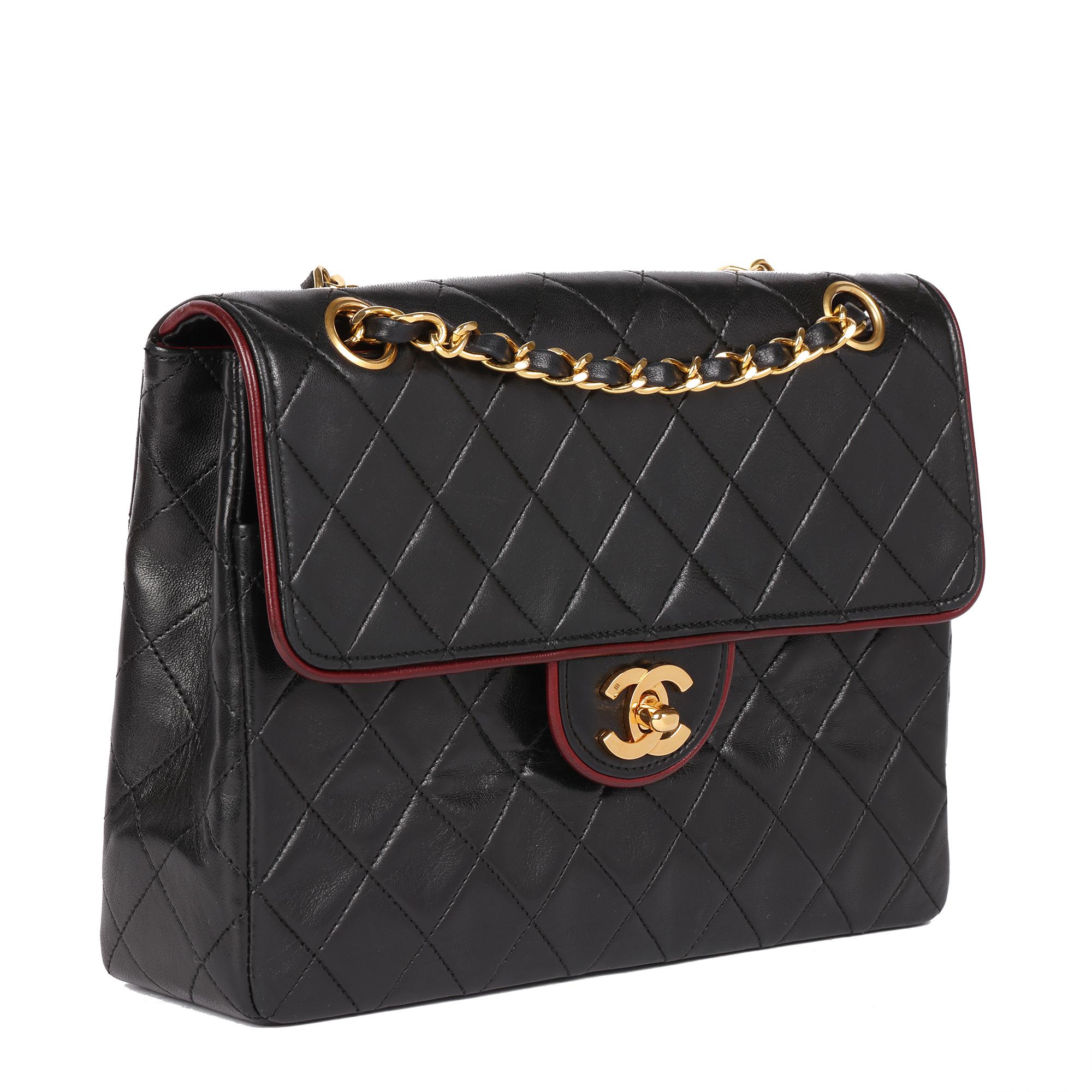 Chanel Black Quilted Lambskin Vintage Medium Classic Single Flap Bag with Red Trim

Product Details
Xupes Ref: HB4886
Brand: Chanel
Model: Medium Classic Single Flap Bag
Type: Shoulder
Serial Number: 1354574
Age: 1990
Accompanied By: Chanel Dust