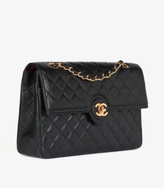 Chanel Black Quilted Lambskin Vintage Medium Classic Single Flap Bag