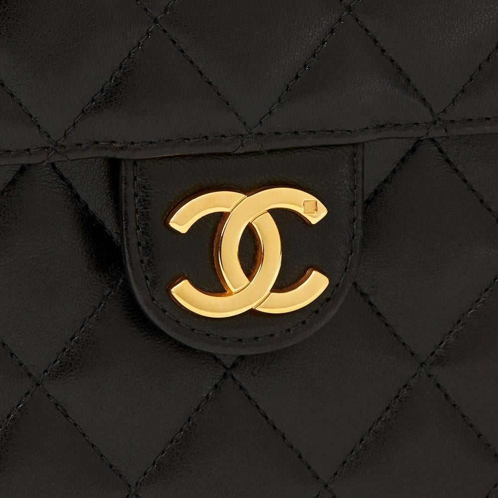 1997 Chanel Black Quilted Lambskin Vintage Medium Classic Single Flap Bag In Excellent Condition In Bishop's Stortford, Hertfordshire