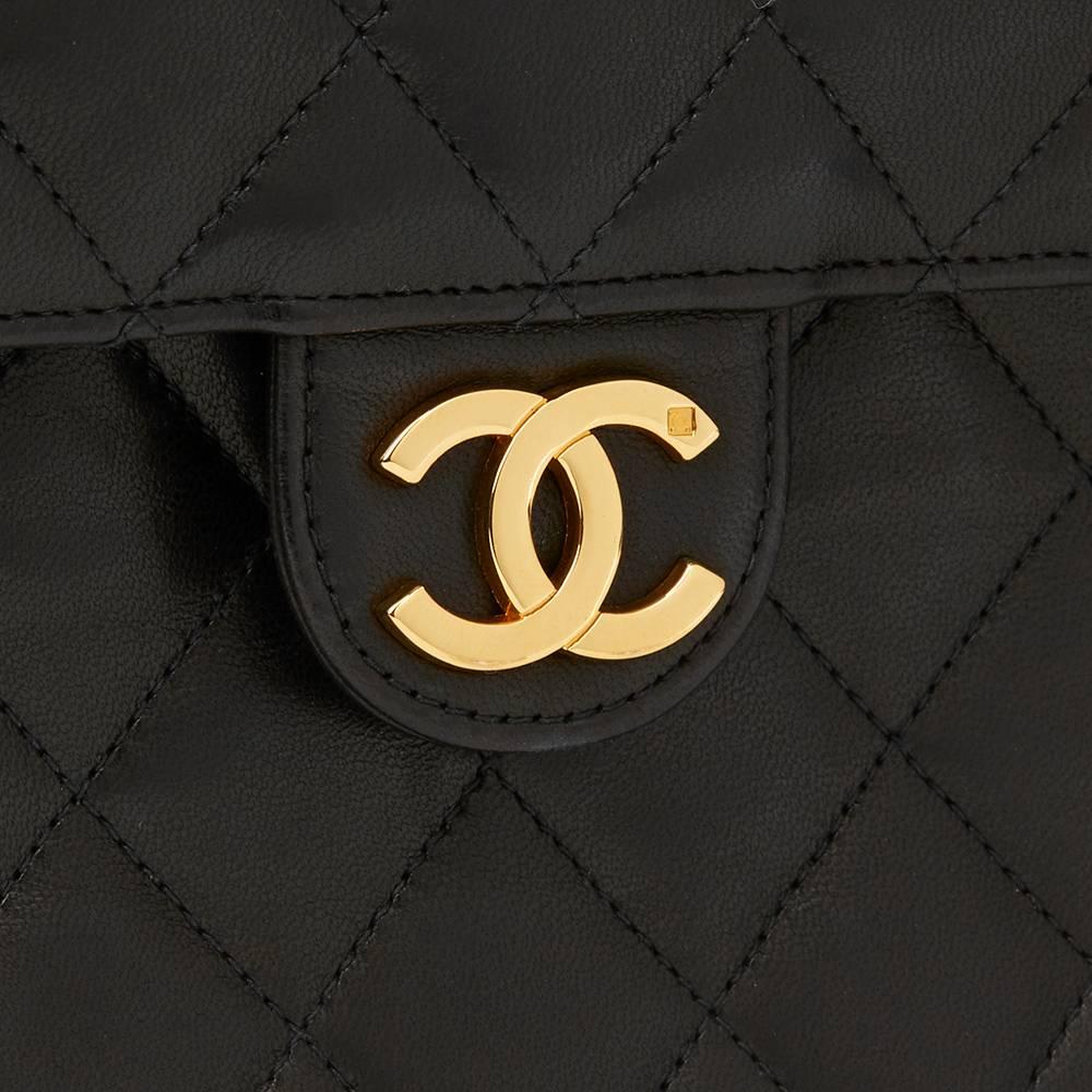 Women's 1994 Chanel Black Quilted Lambskin Vintage Medium Classic Single Flap Bag 