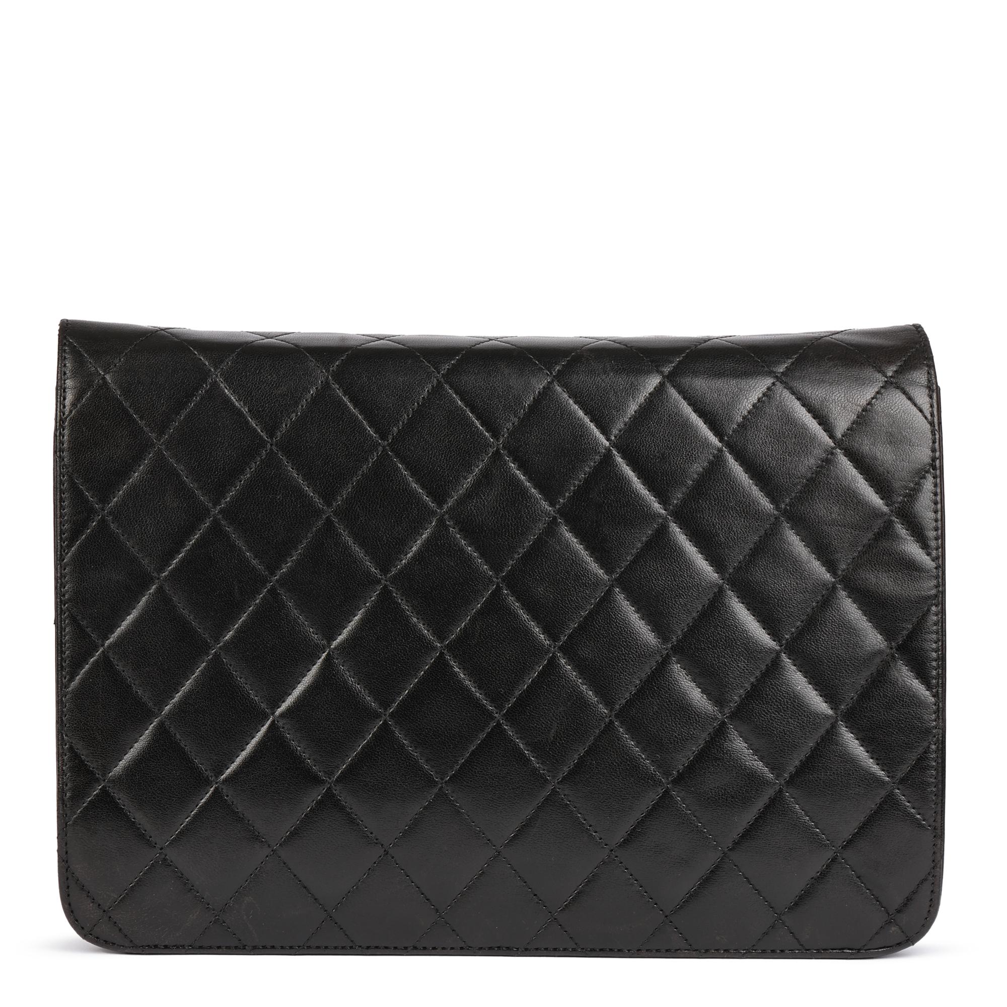 Women's CHANEL Black Quilted Lambskin Vintage Medium Classic Single Flap Bag