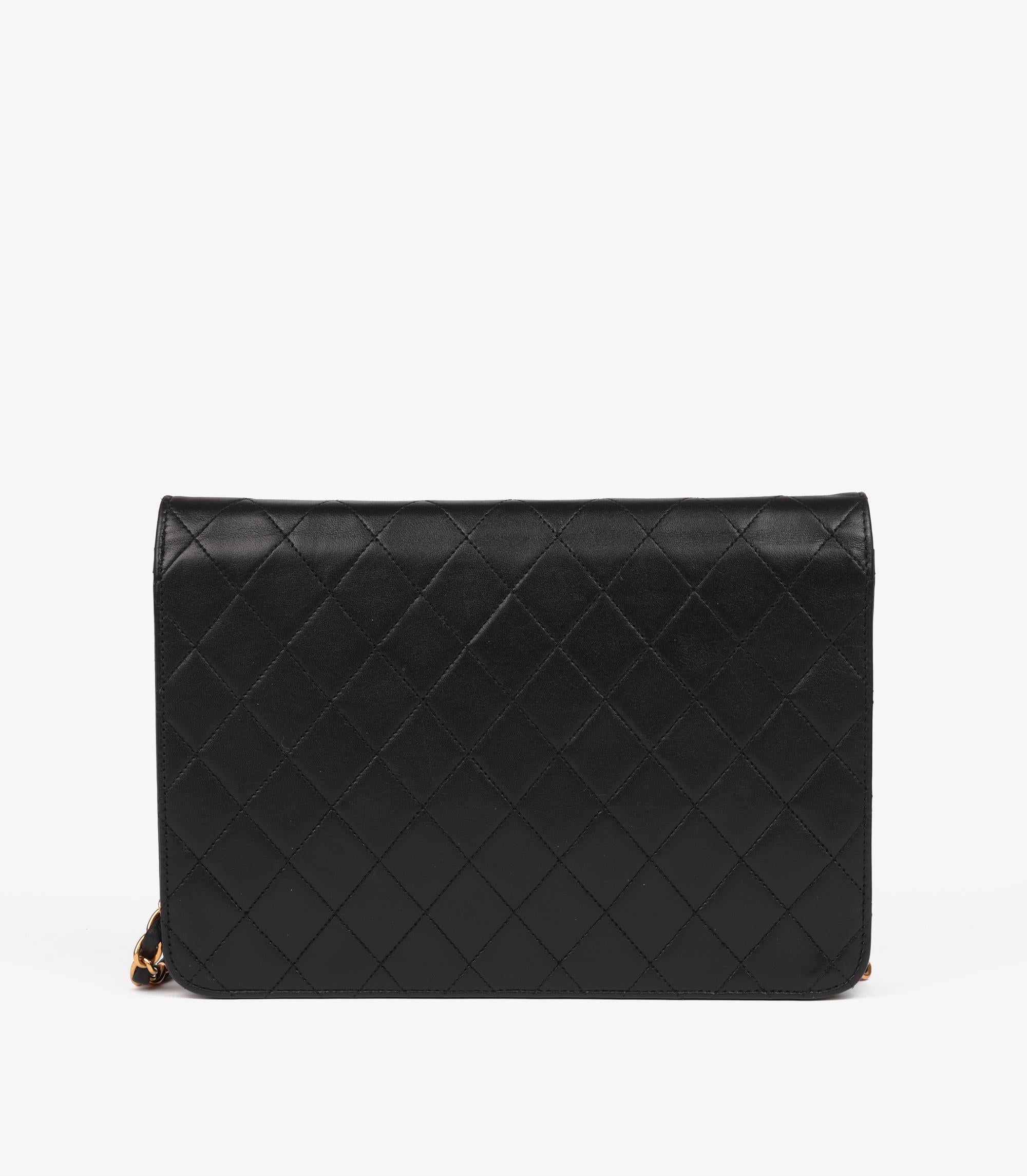 Chanel Black Quilted Lambskin Vintage Medium Classic Single Flap Bag 1
