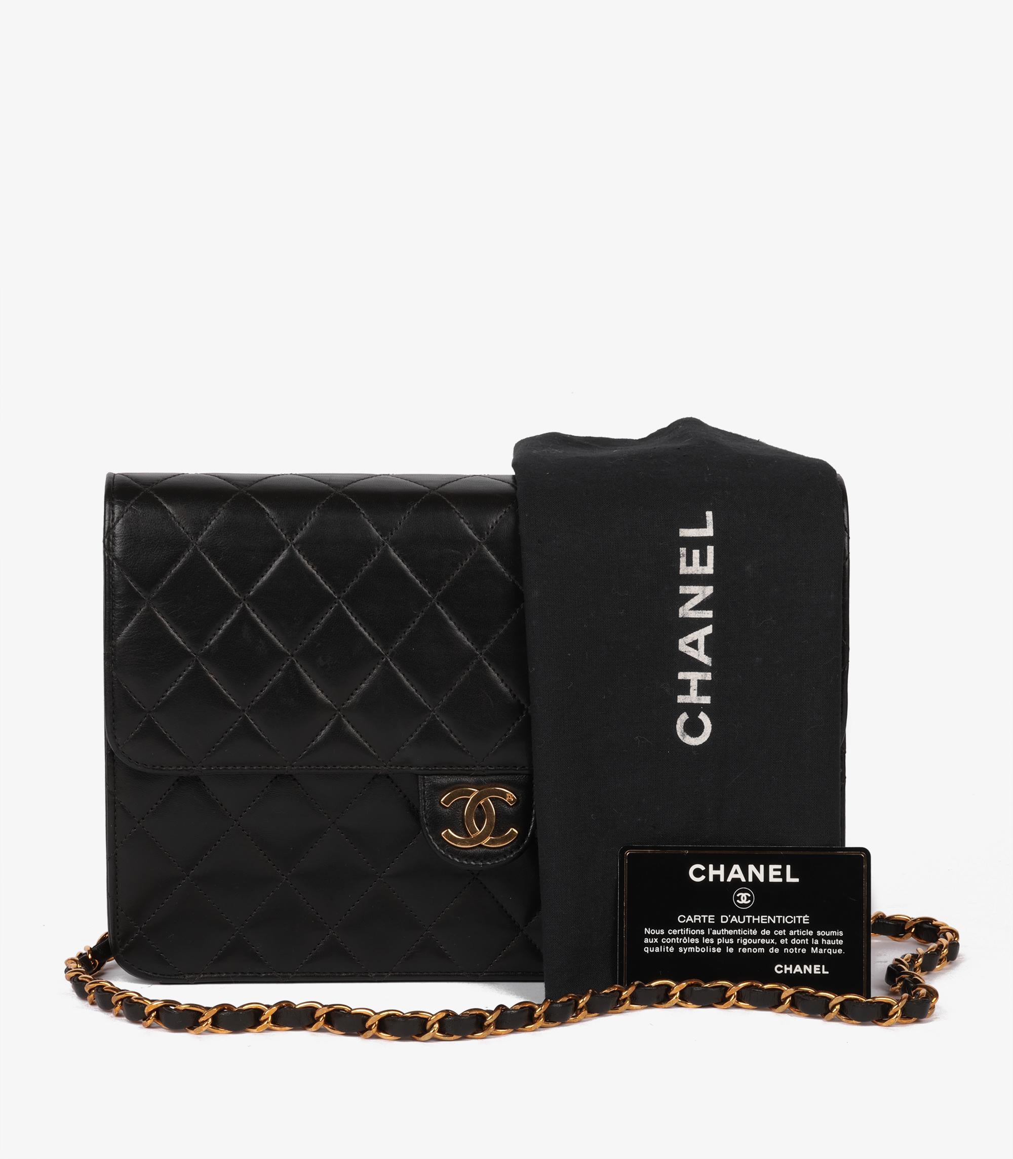 Chanel Black Quilted Lambskin Vintage Medium Classic Single Flap Bag 5