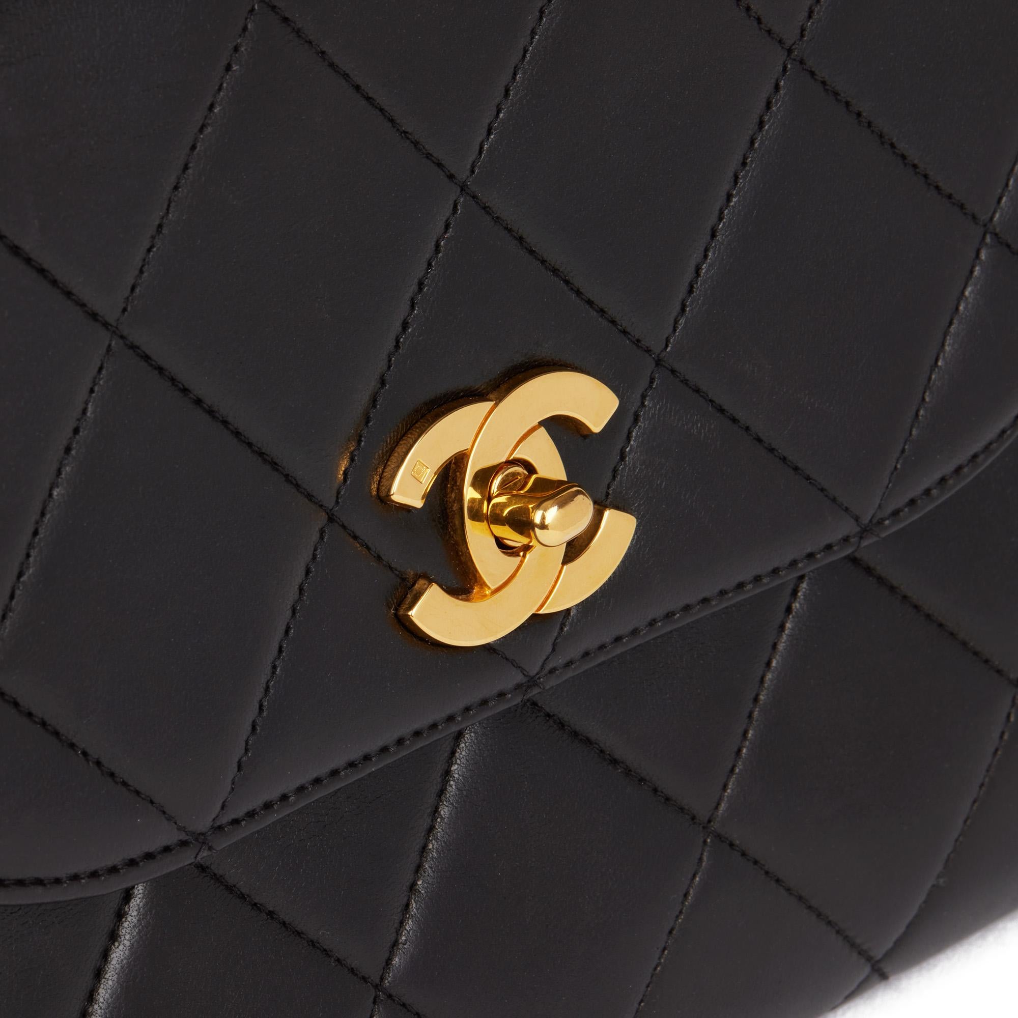 CHANEL Black Quilted Lambskin Vintage Medium Classic Top Handle 3