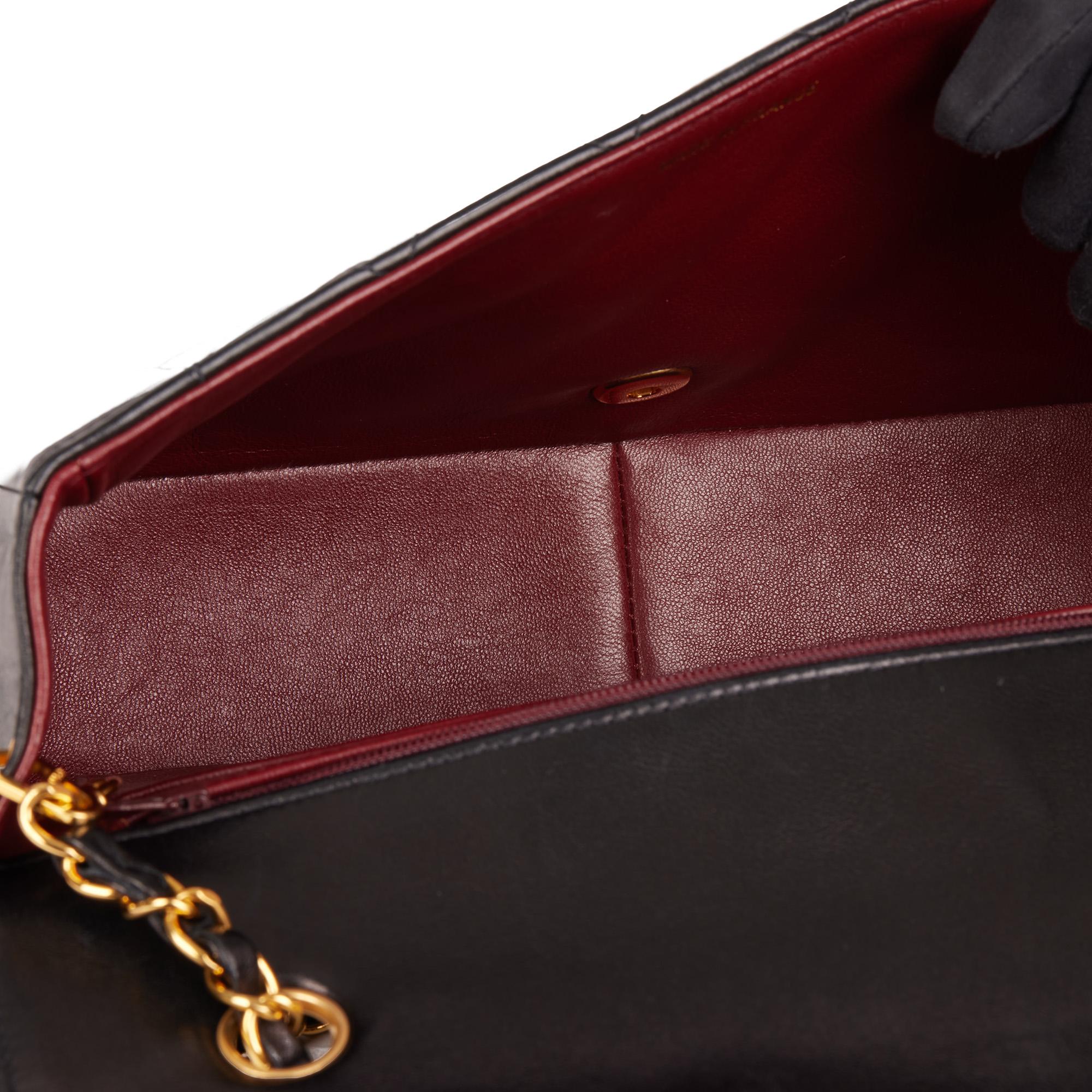 CHANEL Black Quilted Lambskin Vintage Medium Diana Classic Single Flap Bag 7