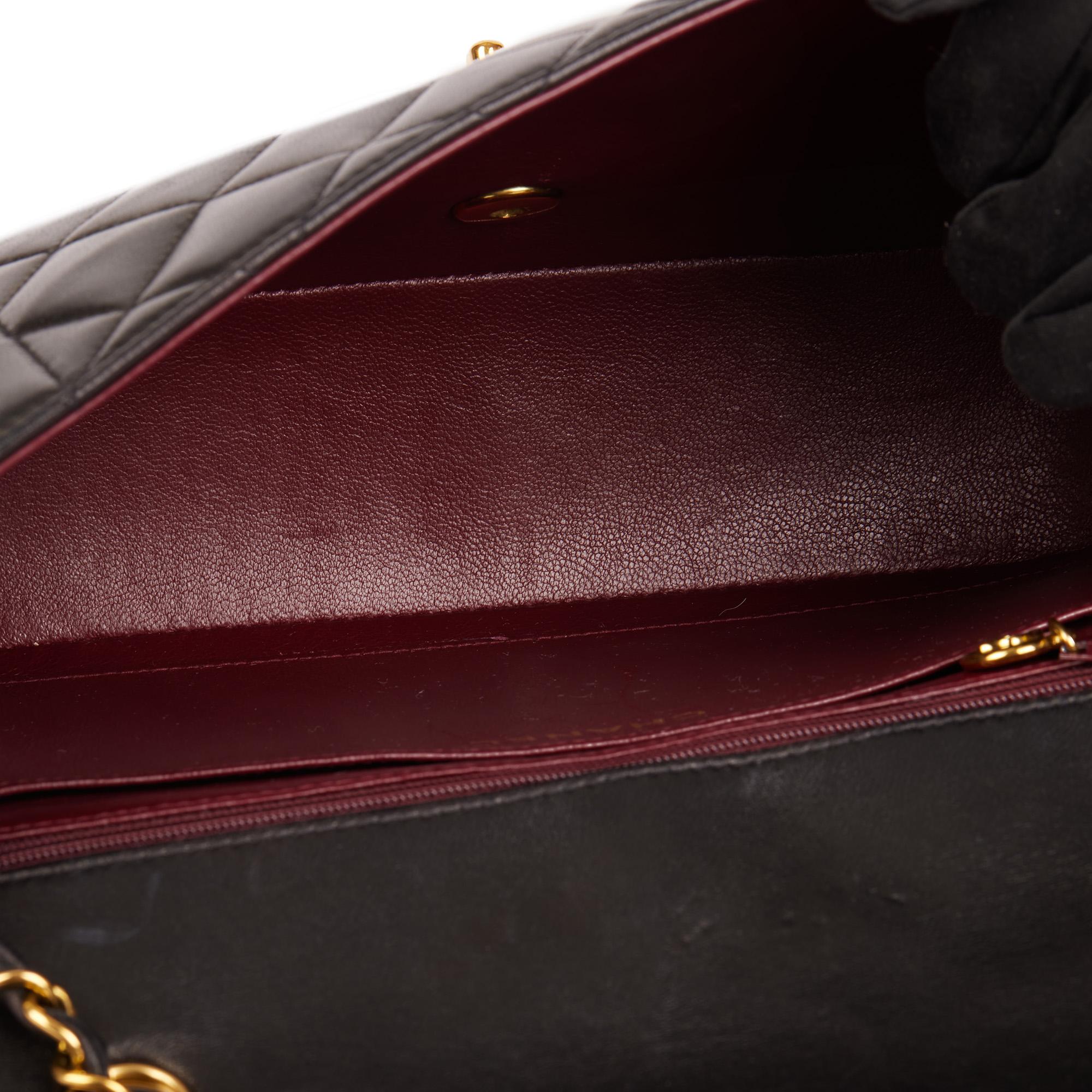 Chanel Black Quilted Lambskin Vintage Medium Diana Classic Single Flap Bag 6