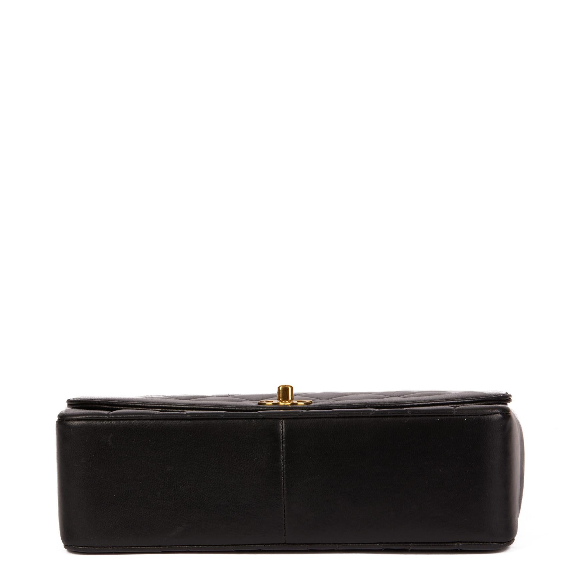 Chanel Black Quilted Lambskin Vintage Medium Diana Classic Single Flap Bag 1