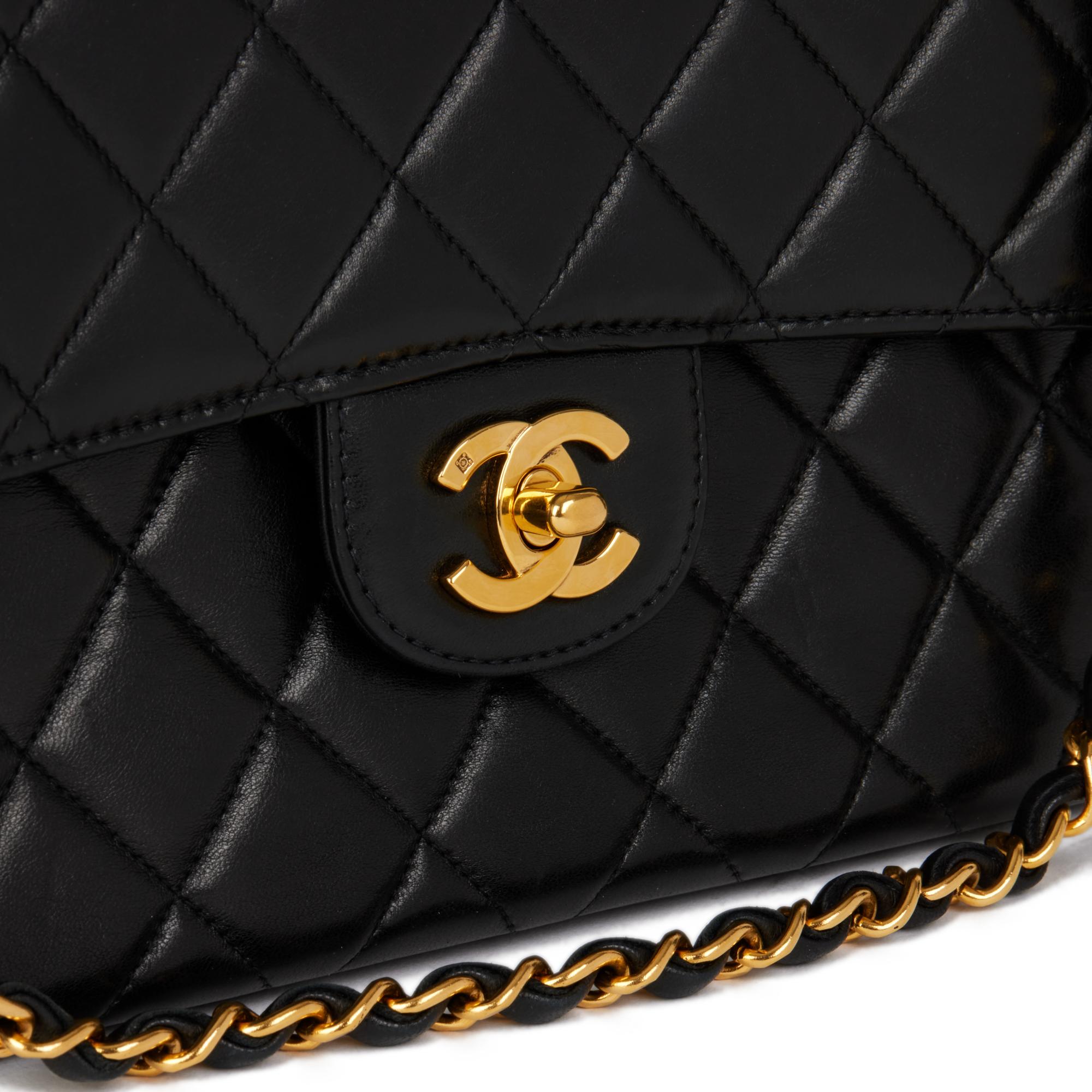 Women's CHANEL Black Quilted Lambskin Vintage Medium Double Sided Classic Flap Bag