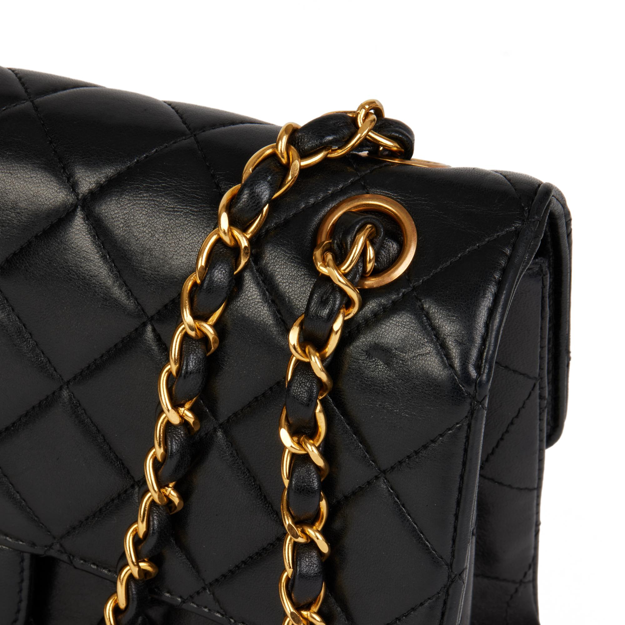 CHANEL Black Quilted Lambskin Vintage Medium Double Sided Classic Flap Bag 2